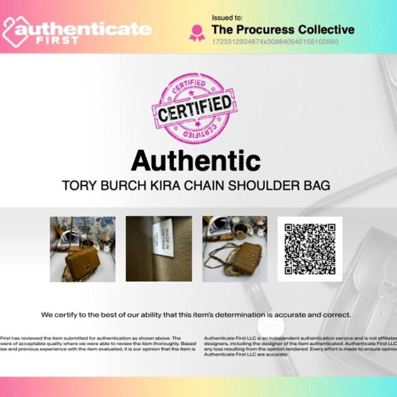 🆕 TORY BURCH 🧿 NWOT Kira Chain Shoulder Bag, Toasted Sesame - AUTHENTICATED - Picture 16 of 16